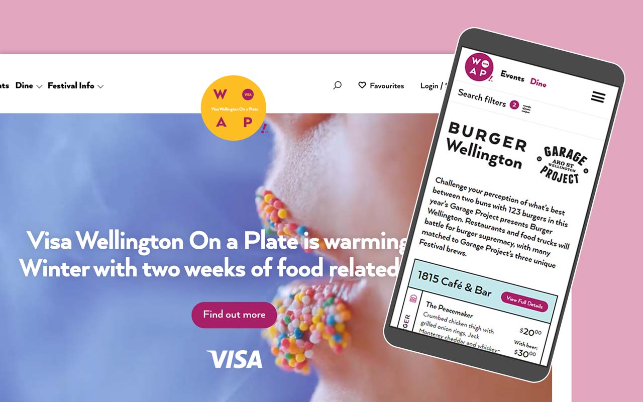 Wellington on a Plate website desktop and mobile
